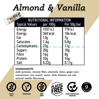 Almond Vanilla Protein Bar (x 12)