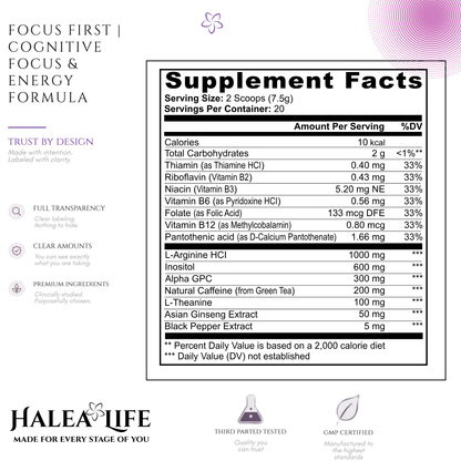 Focus First | Nootropic Energy & Concentration Drink Mix