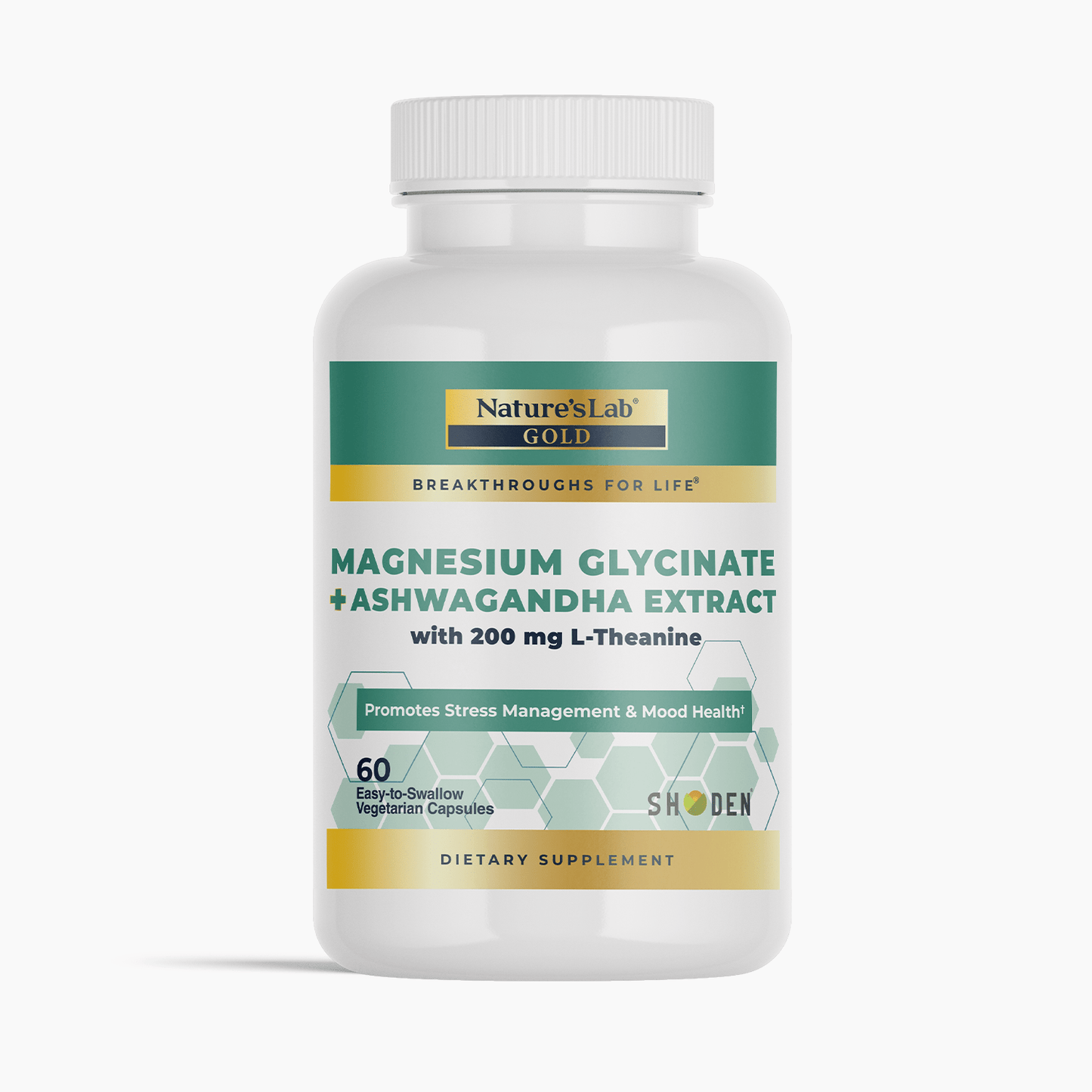 Nature's Lab Gold Magnesium + Ashwagandha with L-Theanine - 60 Capsules
