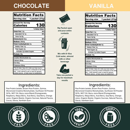 Vegan Protein Powder with Creatine | Single-Serve Packets
